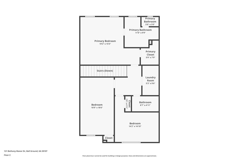 1,925/Mo, 121 Bethany Manor Dr Ball Ground, GA 30107 Floor Plan View