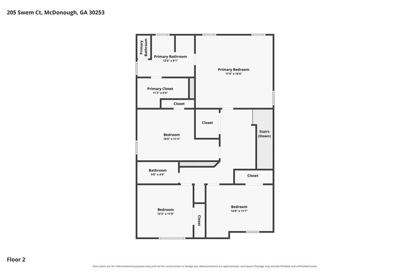 2,305/Mo, 205 Swem Ct McDonough, GA 30253 Floor Plan View 2