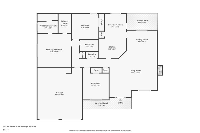1,830/Mo, 310 The Gables Dr McDonough, GA 30253 Floorplan View