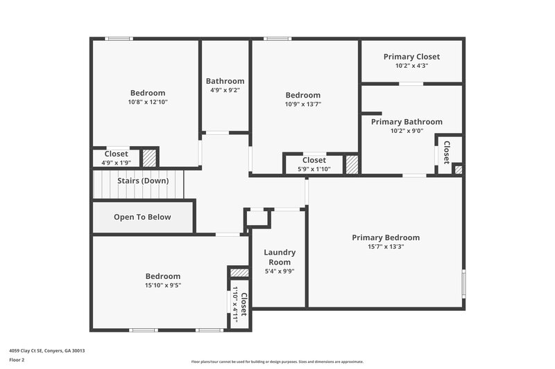 2,125/Mo, 4059 Clay Ct SE Conyers, GA 30013 Floor Plan View 2