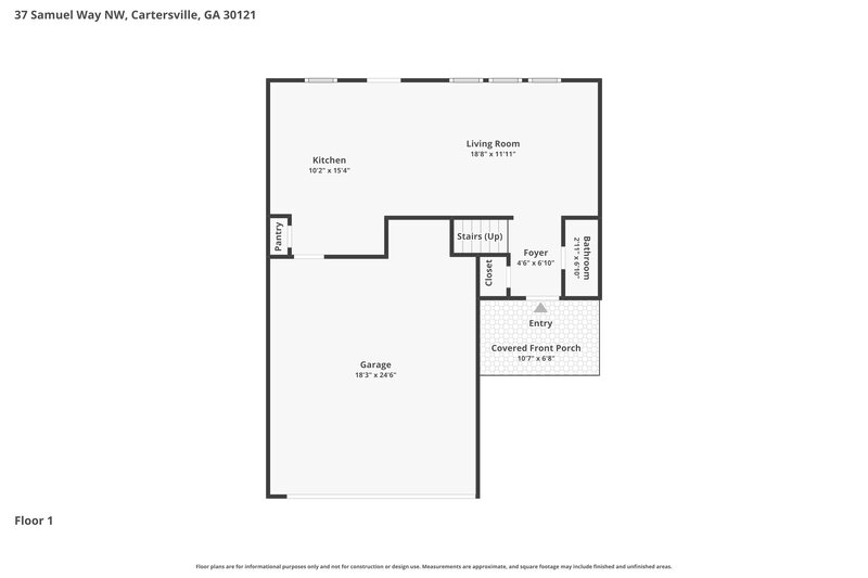 1,840/Mo, 37 Samuel Way NW Cartersville, GA 30121 Floor Plan View