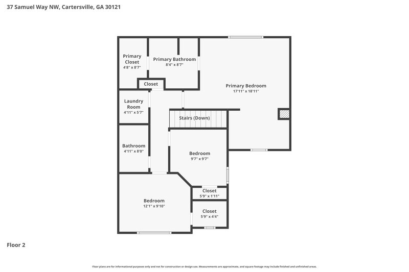 1,840/Mo, 37 Samuel Way NW Cartersville, GA 30121 Floor Plan View 2