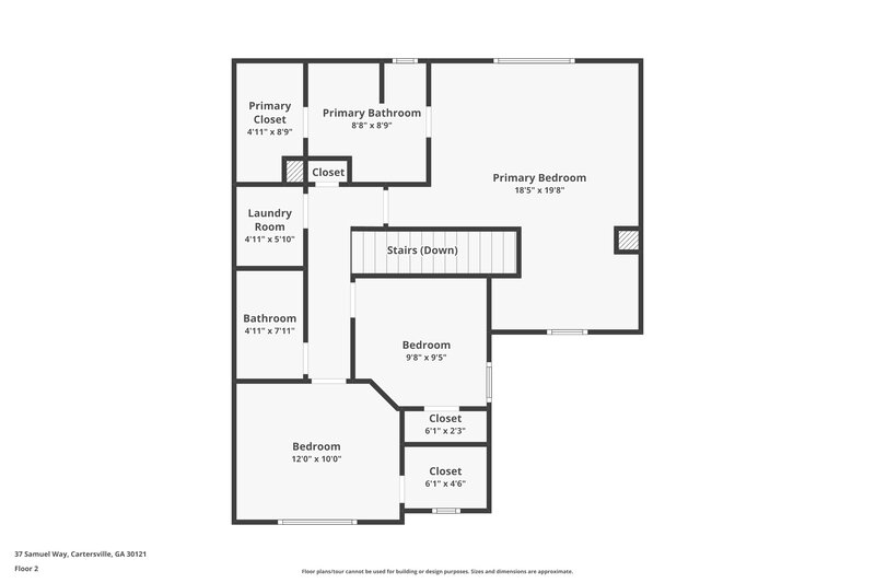 1,790/Mo, 37 Samuel Way NW Cartersville, GA 30121 Floorplan View 2