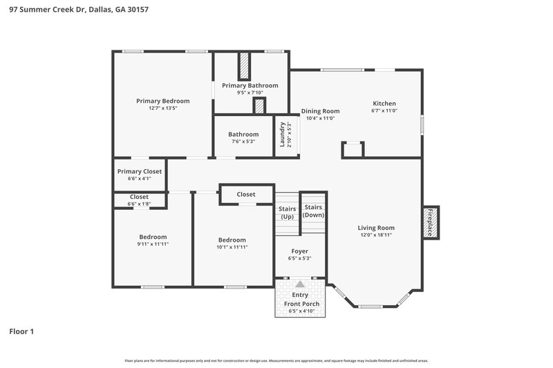 0/Mo, 97 Summer Creek Dr Dallas, GA 30157 Floor Plan View