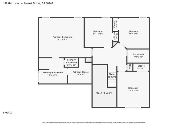 2,115/Mo, 112 Garrison Ln Locust Grove, GA 30248 Floorplan View 2