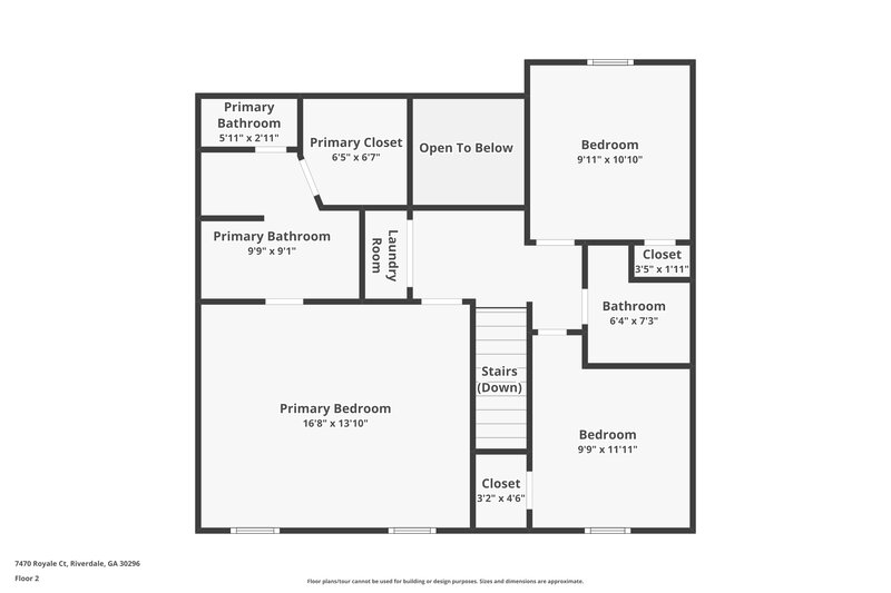 2,550/Mo, 7470 Royale Ct Riverdale, GA 30296 Floor Plan View 2