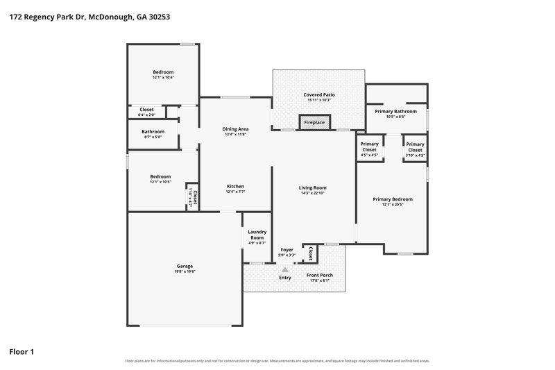1,855/Mo, 172 Regency Park Dr McDonough, GA 30253 Floor Plan View