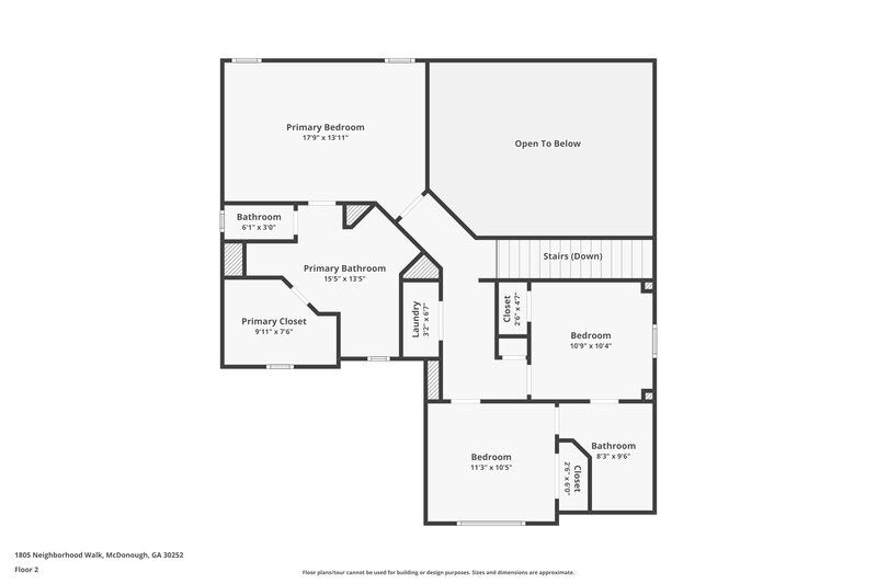 2,800/Mo, 1805 Neighborhood Walk McDonough, GA 30252 Floorplan View 2