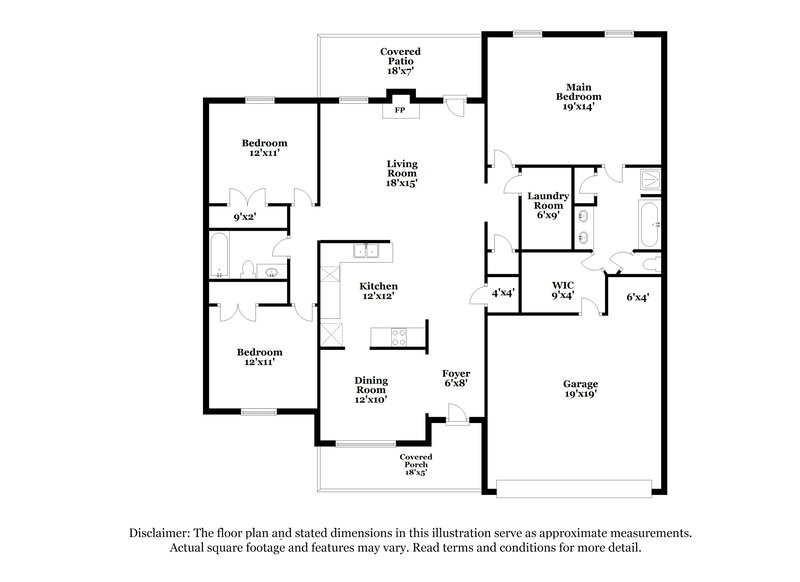 1,950/Mo, 1183 Warm Spring Ct Hampton, GA 30228 Floorplan View