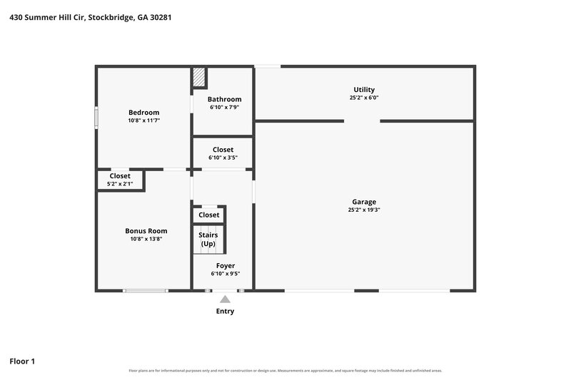 2,085/Mo, 430 Summer Hill Cir Stockbridge, GA 30281 Floor Plan View 2
