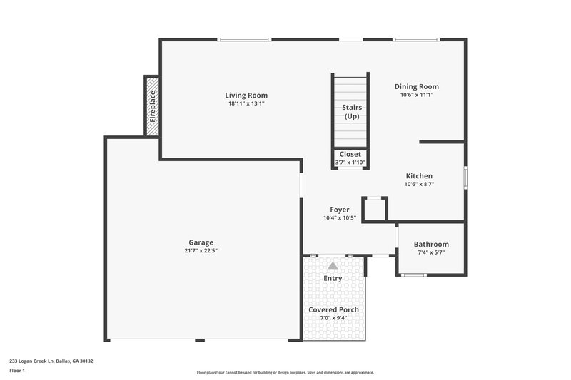 1,880/Mo, 233 Logan Creek Ln Dallas, GA 30132 Floor Plan View