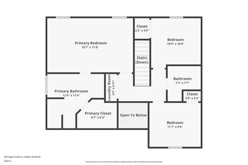 1,880/Mo, 233 Logan Creek Ln Dallas, GA 30132 Floor Plan View 2
