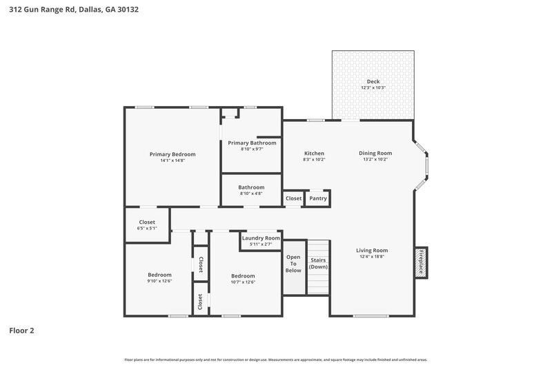 1,955/Mo, 312 Gun Range Rd Dallas, GA 30132 Floor Plan View