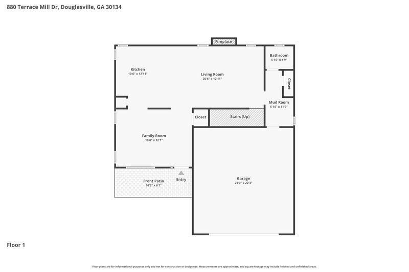 2,080/Mo, 880 Terrace Mill Dr Douglasville, GA 30134 Floor Plan View