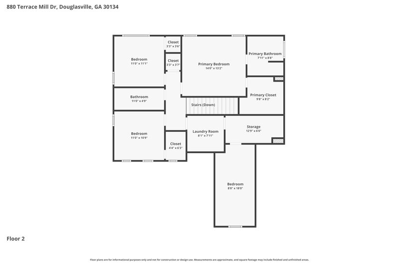2,080/Mo, 880 Terrace Mill Dr Douglasville, GA 30134 Floor Plan View 2