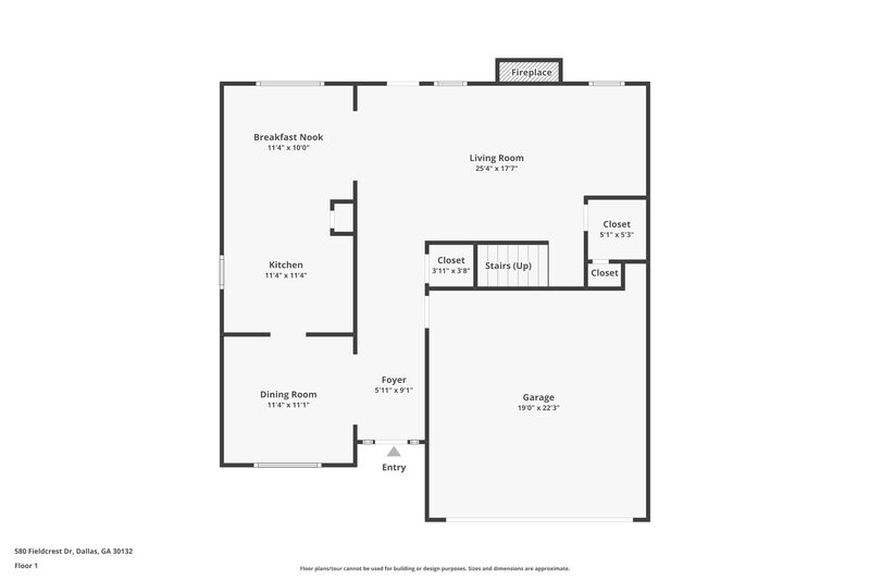 2,730/Mo, 580 Fieldcrest Drive Dallas, GA 30132 Floor Plan View