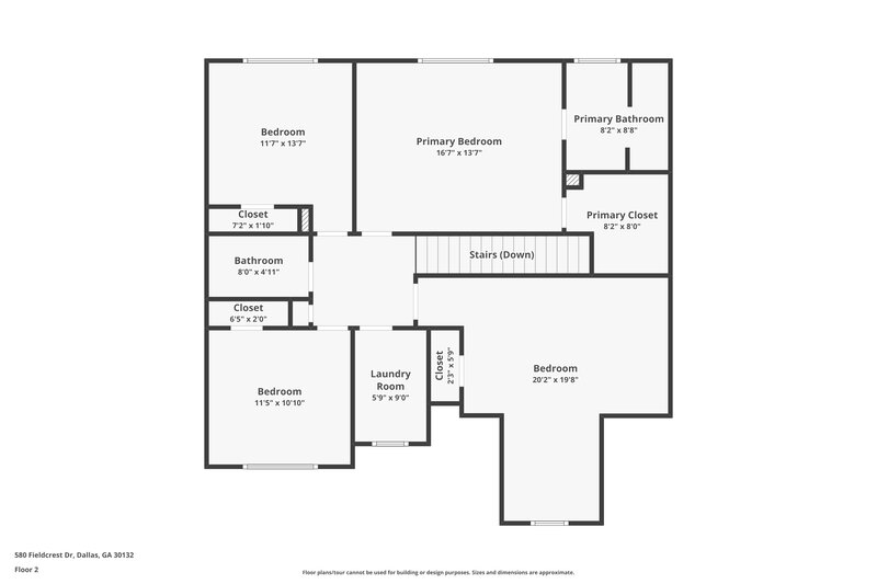 2,730/Mo, 580 Fieldcrest Drive Dallas, GA 30132 Floor Plan View 2