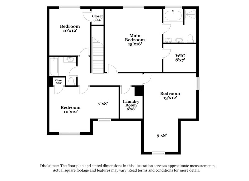 1,890/Mo, 592 Fieldcrest Drive Dallas, GA 30132 Floor Plan View