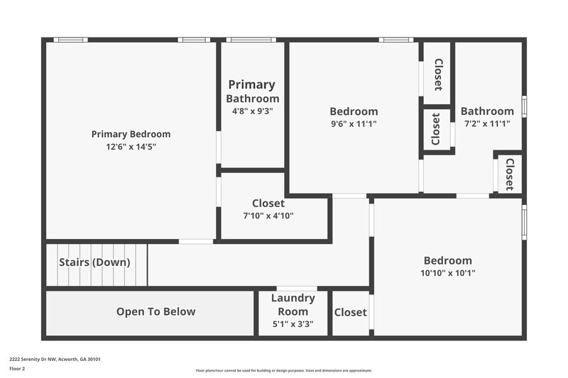2,170/Mo, 2222 Serenity Dr NW Acworth, GA 30101 Floor Plan View 2