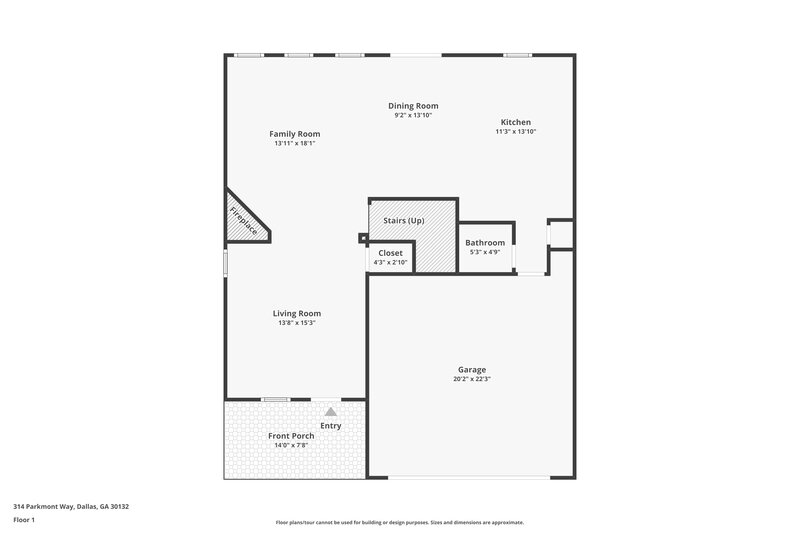 2,075/Mo, 314 Parkmont Way Dallas, GA 30132 Floor Plan View