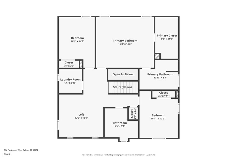 2,075/Mo, 314 Parkmont Way Dallas, GA 30132 Floor Plan View 2