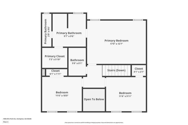 2,650/Mo, 1905 Elm Park Dr Hampton, GA 30228 Floor Plan View 2