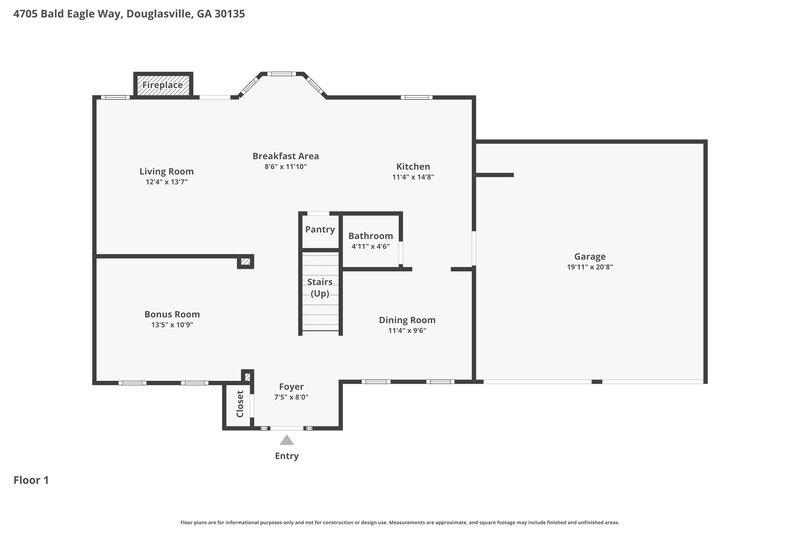 2,315/Mo, 4705 Bald Eagle Way Douglasville, GA 30135 Floor Plan View