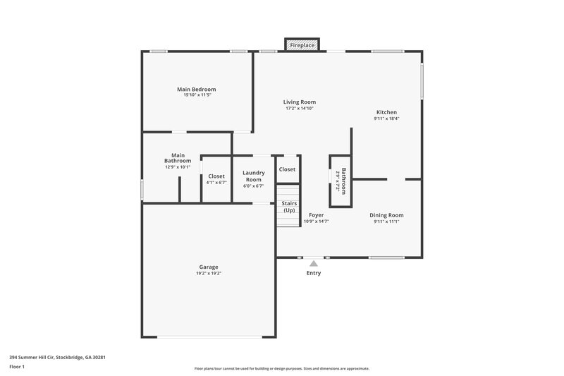 2,200/Mo, 394 Summer Hill Cir Stockbridge, GA 30281 Floor Plan View