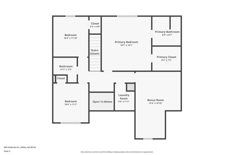 2,590/Mo, 542 Fieldcrest Drive Dallas, GA 30132 Floorplan View 2