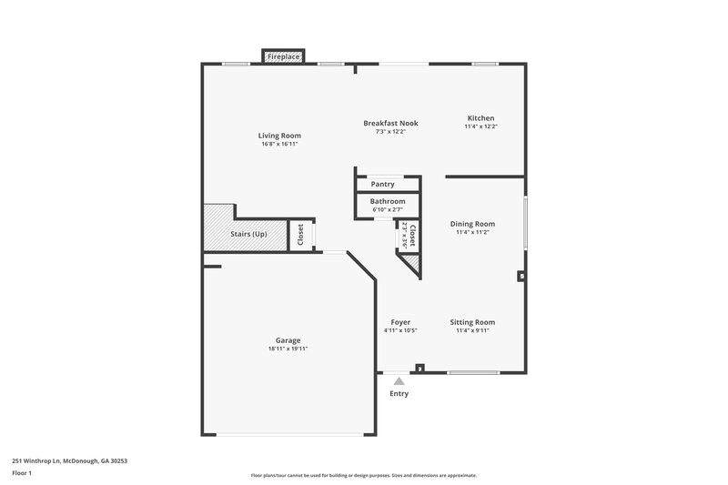 2,085/Mo, 251 Winthrop Ln McDonough, GA 30253 Floor Plan View