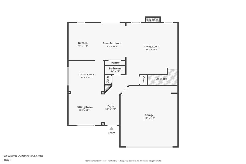1,950/Mo, 229 Winthrop Ln McDonough, GA 30253 Floor Plan View