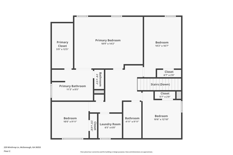 1,950/Mo, 229 Winthrop Ln McDonough, GA 30253 Floor Plan View 2
