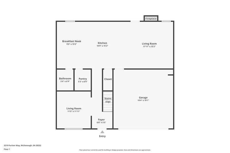2,000/Mo, 3219 Puritan Way McDonough, GA 30252 Floor Plan View