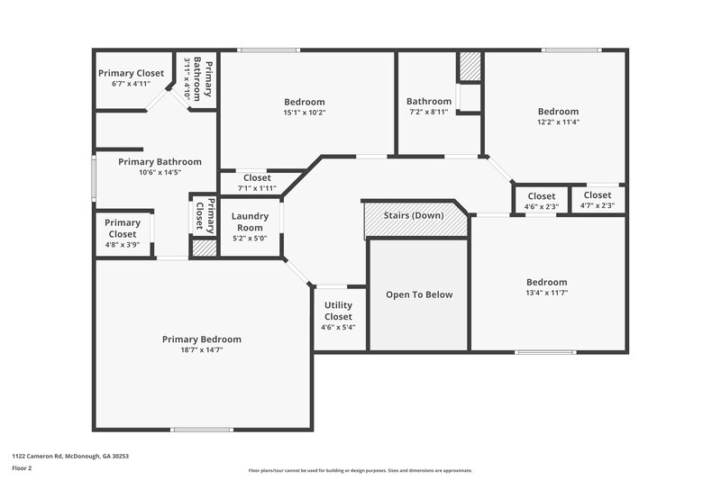 1,955/Mo, 1122 Cameron Rd McDonough, GA 30253 Floor Plan View 2