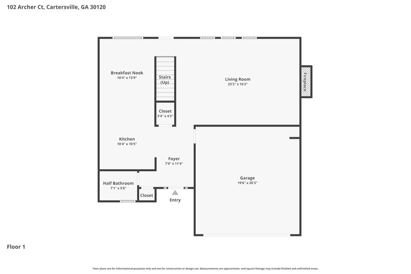 1,940/Mo, 102 Archer Court Cartersville, GA 30120 Floor Plan View