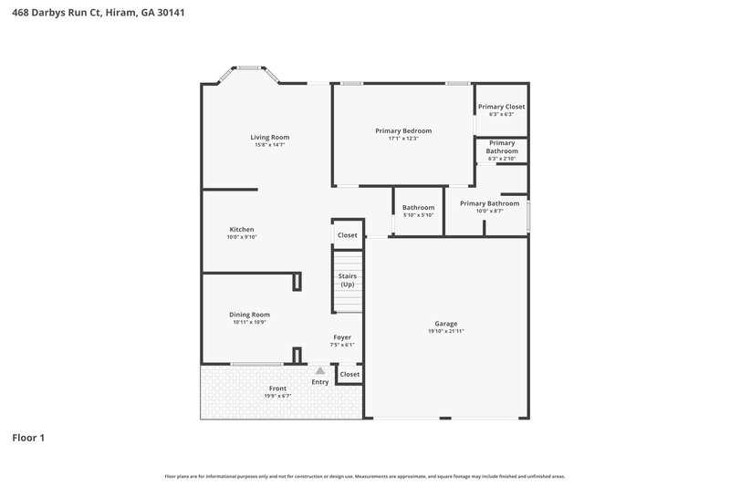 2,210/Mo, 468 Darbys Run Ct Hiram, GA 30141 Floor Plan View
