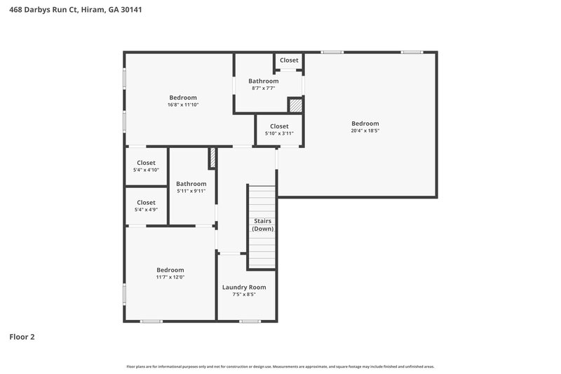 2,210/Mo, 468 Darbys Run Ct Hiram, GA 30141 Floor Plan View 2