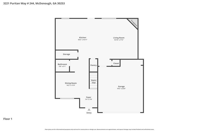 2,180/Mo, 3221 Puritan Way McDonough, GA 30252 Floor Plan View