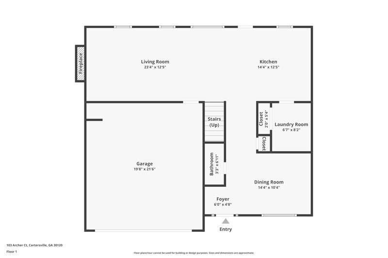 2,015/Mo, 103 Archer Court Cartersville, GA 30120 Floor Plan View