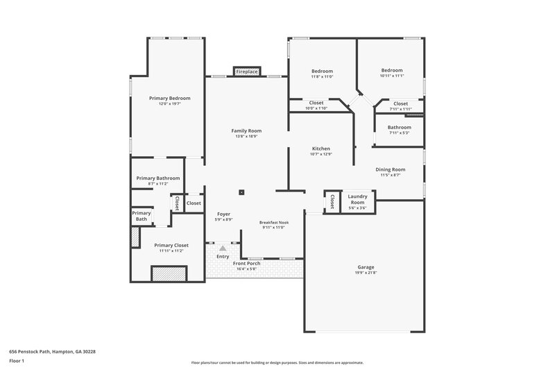 1,790/Mo, 656 Penstock Path Hampton, GA 30228 Floor Plan View