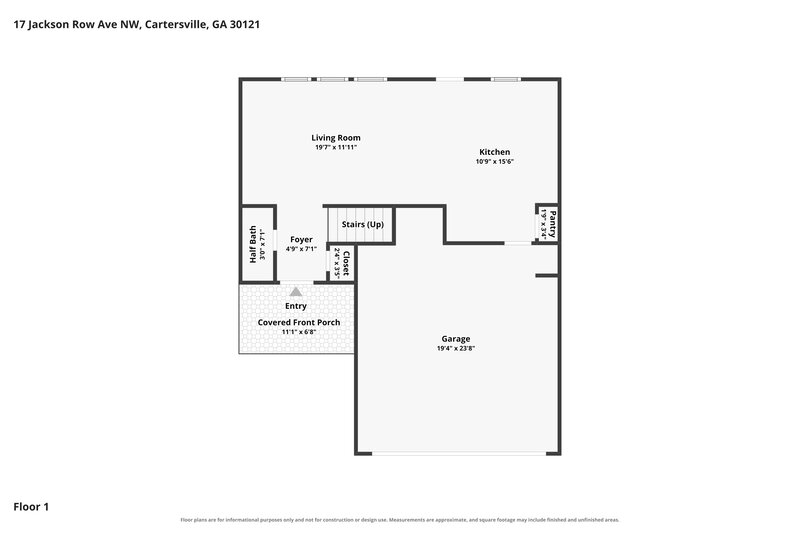 1,920/Mo, 17 Jackson Row NW Cartersville, GA 30121 Floor Plan View