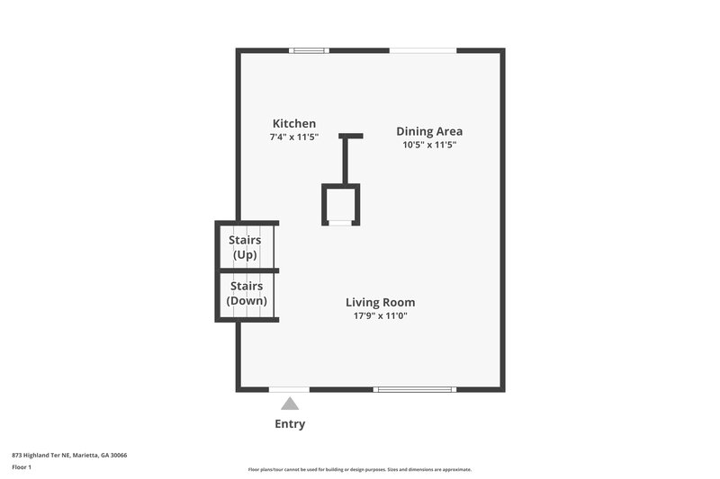 1,750/Mo, 873 Highland Terrace NE Marietta, GA 30066 Floorplan View 2