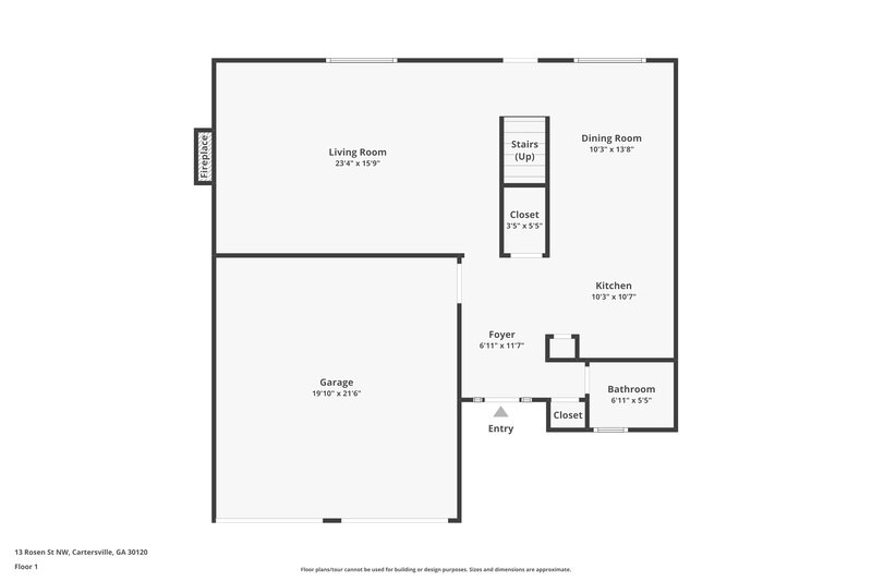 1,950/Mo, 13 Rosen St NW Cartersville, GA 30120 Floor Plan View