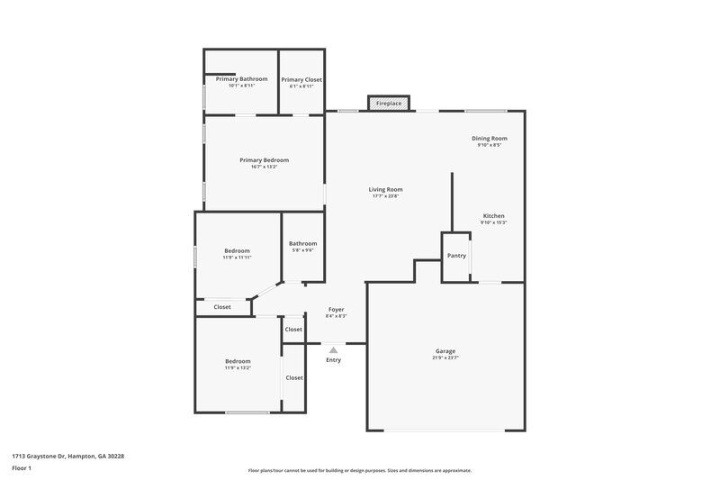 1,585/Mo, 1713 Graystone Drive Hampton, GA 30228 Floor Plan View