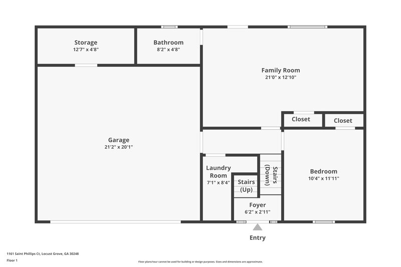 1,950/Mo, 1161 Saint Phillips Court Locust Grove, GA 30248 Floor Plan View