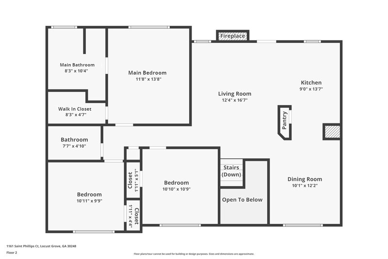 1,950/Mo, 1161 Saint Phillips Court Locust Grove, GA 30248 Floor Plan View 2