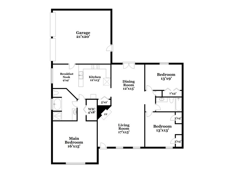 2,790/Mo, 145 Valley Brook Trl Jonesboro, GA 30238 Floor Plan View
