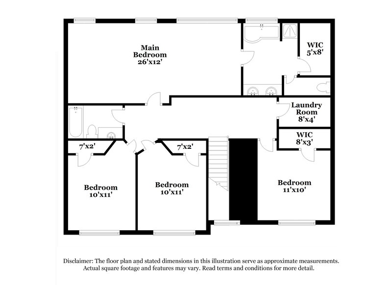 2,250/Mo, 7805 Bell Tower Ln Fairburn, GA 30213 Floor Plan View
