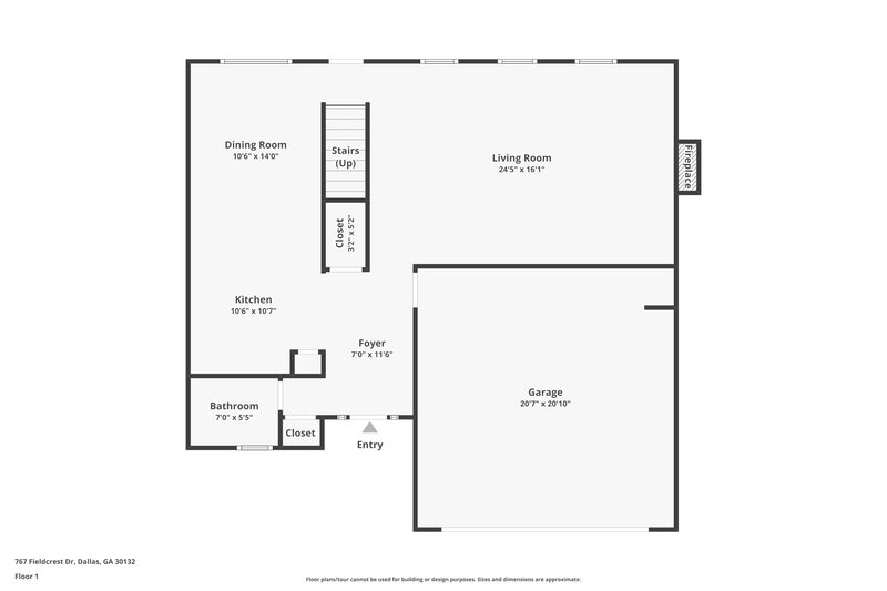 1,785/Mo, 767 Fieldcrest Drive Dallas, GA 30132 Floor Plan View