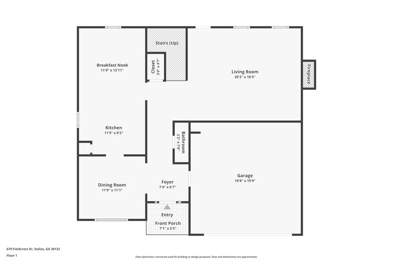 1,785/Mo, 679 Fieldcrest Drive Dallas, GA 30132 Floor Plan View